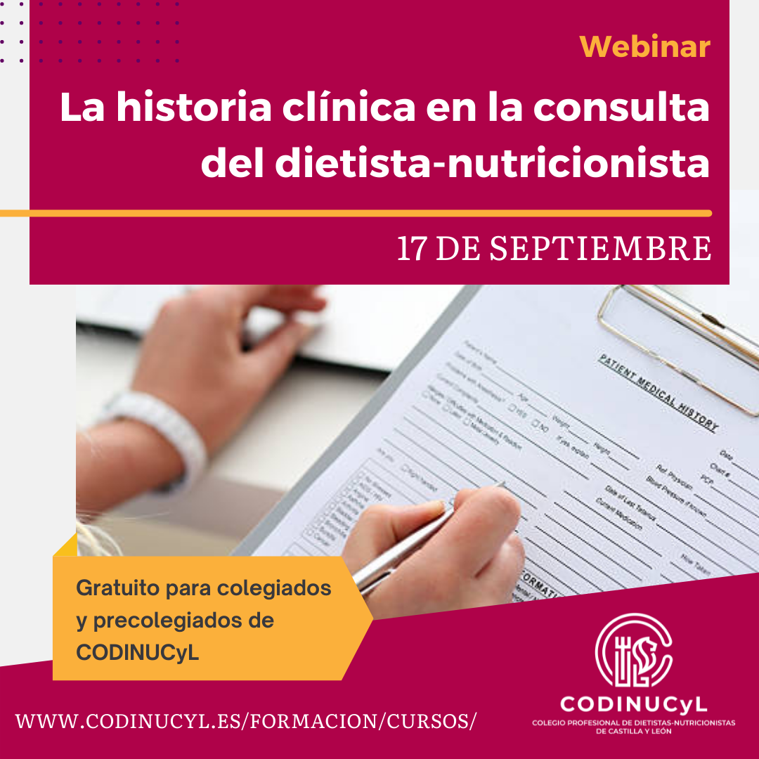webinar La historia clínica en la consulta del dietista-nutricionista
