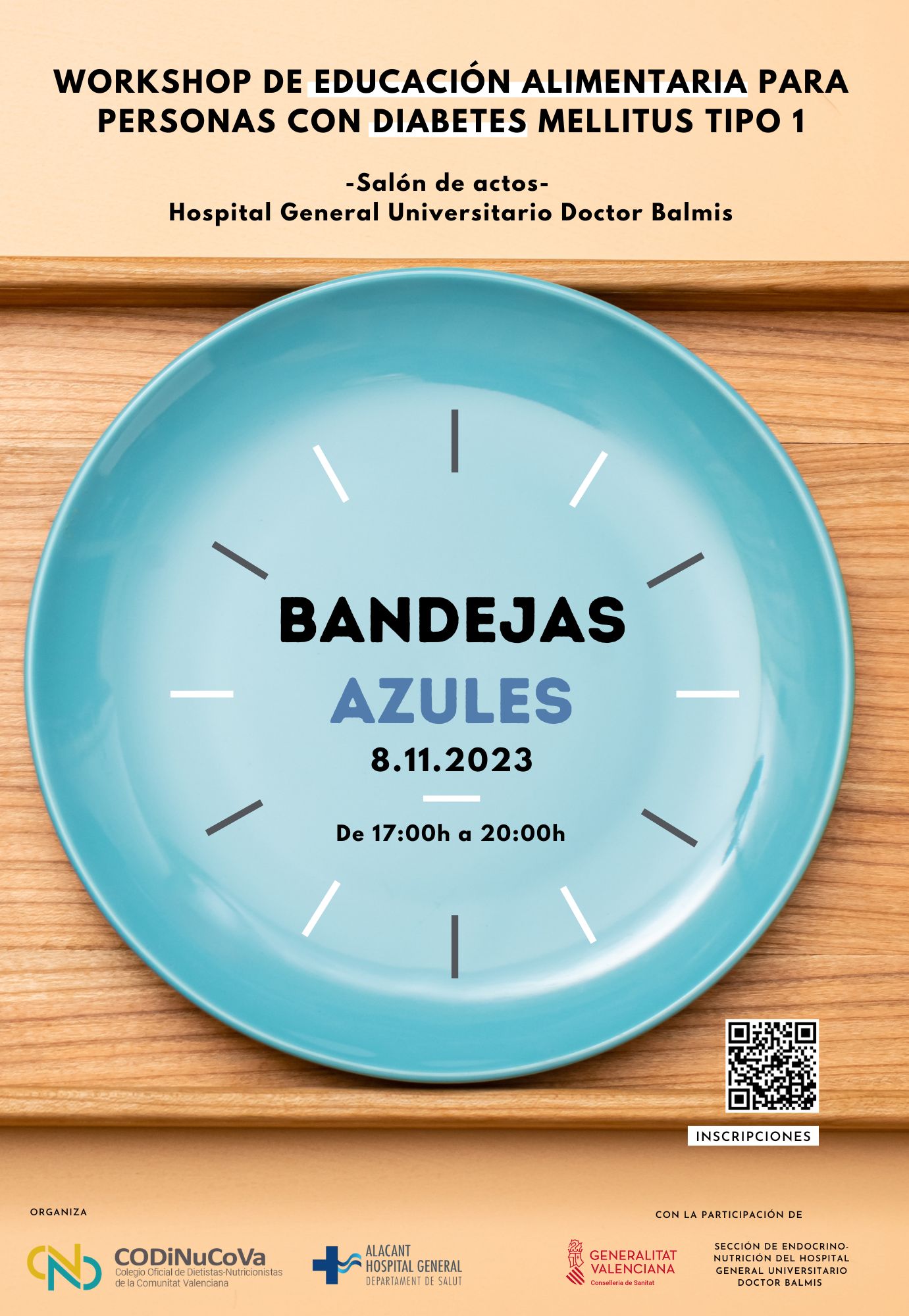 cartel bandejas azules