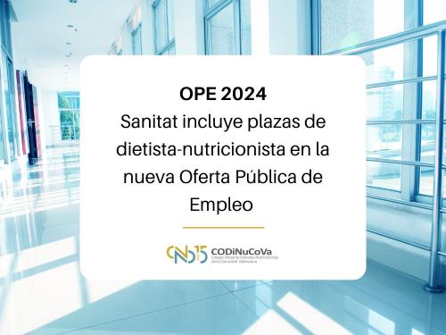 OPE 2024 PLAZAS NUTRICIONISTA